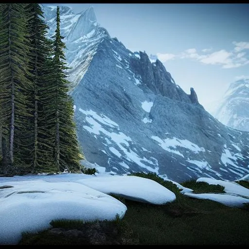 A beautiful landscape photograph of mountain scenery