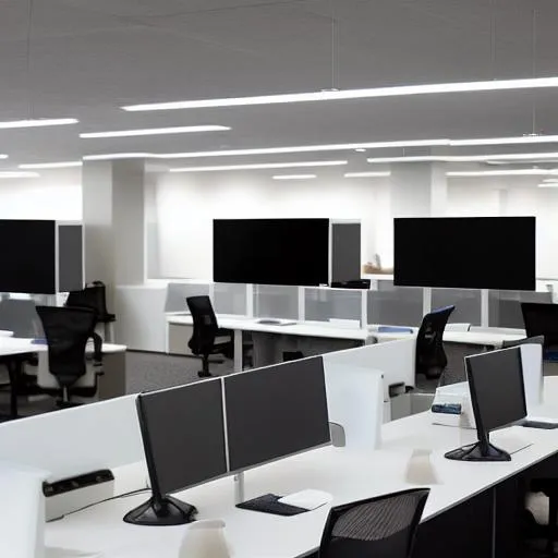 An office full of monitors