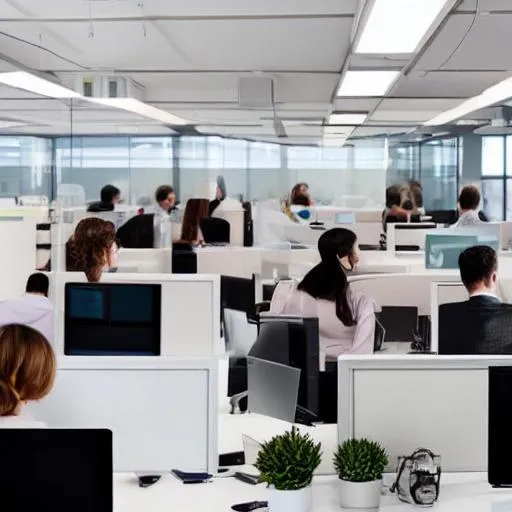 Lots of people in an office